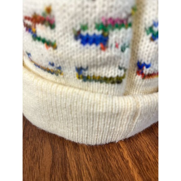 Retro Hand Knit Beanie Cathy Colorful Festive Holiday Preppy Classic Handmade - Picture 2 of 9
